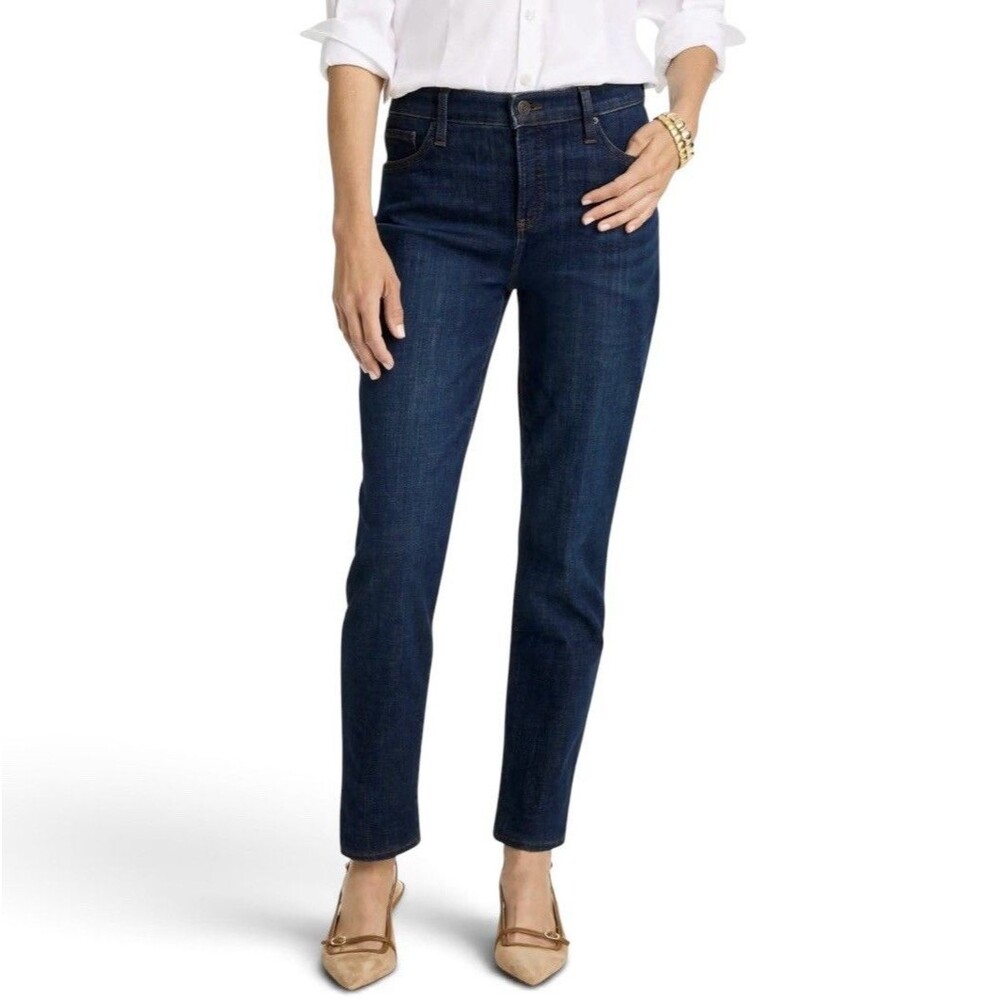 Chico's Perfect Stretch Girlfriend Slim Leg Ankle Jeans Pants Women's L 14 2.5